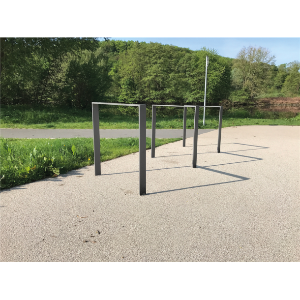 Lean-on hoop of flat bar steel | 50 x 12 mm | without cross bar | total width: 1000 mm | hot-dip galvanized